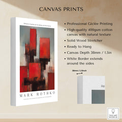 Rothko Style Deep Red Modern Abstraction Print | Contemporary Wall Decor showcasing professional Giclée printing on canvas.