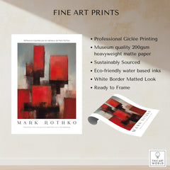 Rothko Style Deep Red Modern Abstraction Print | Contemporary Wall Decor showcased with fine art print features.