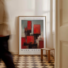 Rothko Style Deep Red Modern Abstraction Print | Contemporary Wall Decor in an elegant interior setting.