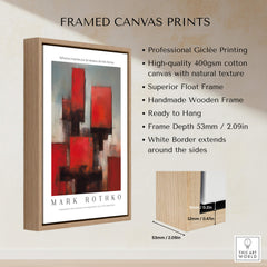 Rothko Style Deep Red Modern Abstraction Print | Contemporary Wall Decor framed print with natural texture and elegant design.