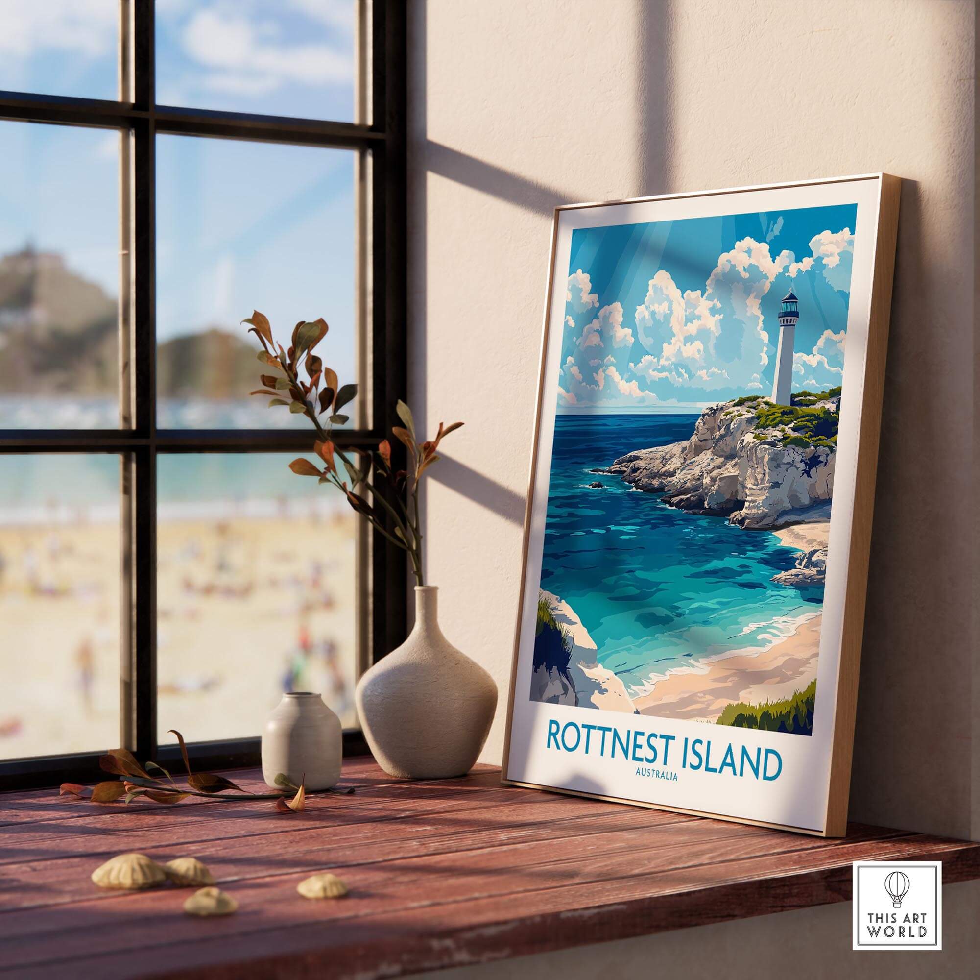 Rottnest Island Print showcasing vibrant colors and details of Australia's iconic destination.