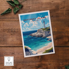 Rottnest Island Wall Art showcasing the scenic coastline and lighthouse of Rottnest Island, Australia.