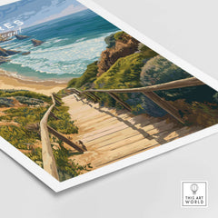 Sagres Algarve Cliffs Beach Print | Portugual Travel Wall Art showcasing a scenic path leading to the beach.