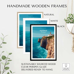 Sagres Wild Algarve Coast View Print | Portuguese Travel Wall Art in handmade wooden frames.
