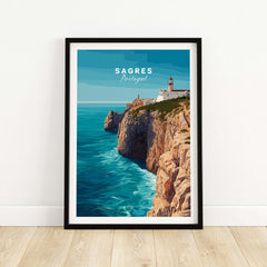 Sagres Wild Algarve Coast View Print | Portuguese Travel Wall Art showcasing dramatic cliffs and ocean vistas.