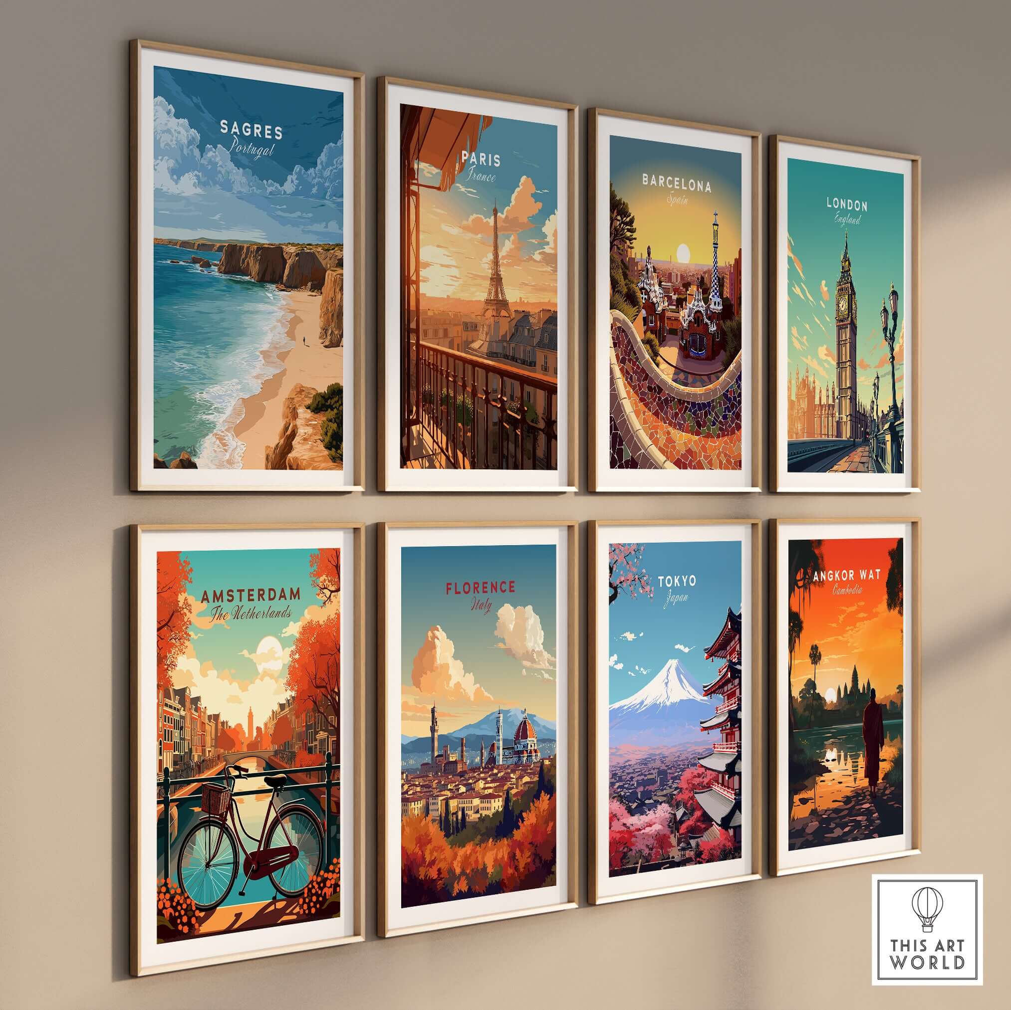Sagres Praia da Baleeira Seascape Print | Portuguese Beach Poster showcased among iconic city posters.