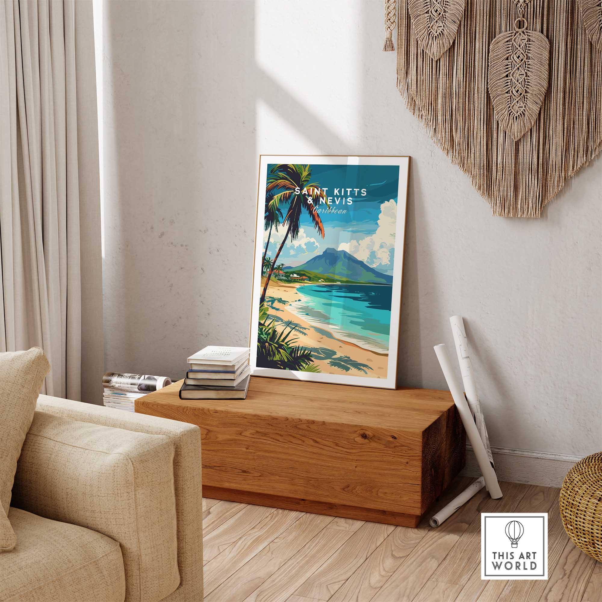 Saint Kitts and Nevis Travel Poster-This Art World