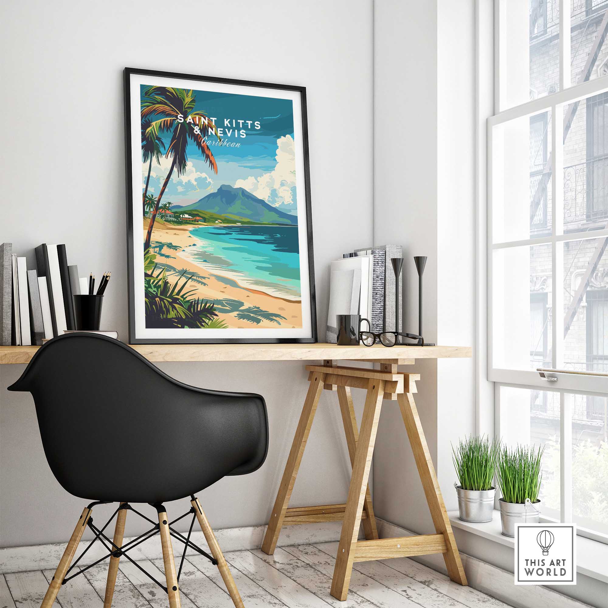 Saint Kitts and Nevis Travel Poster-This Art World