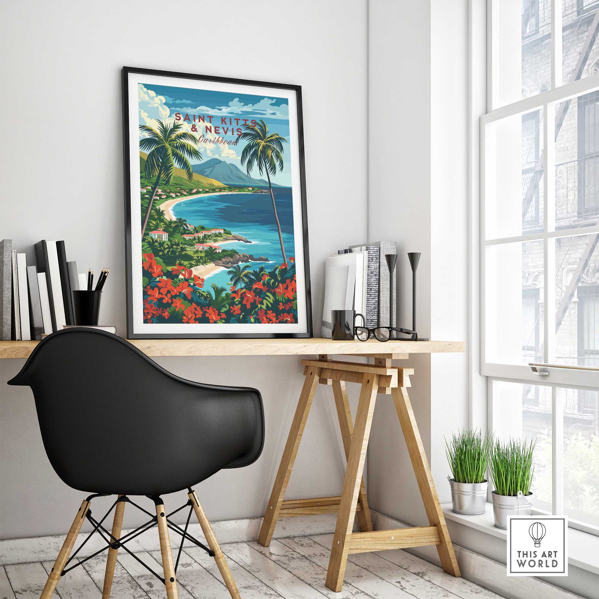 Saint Kitts and Nevis Travel Print-This Art World