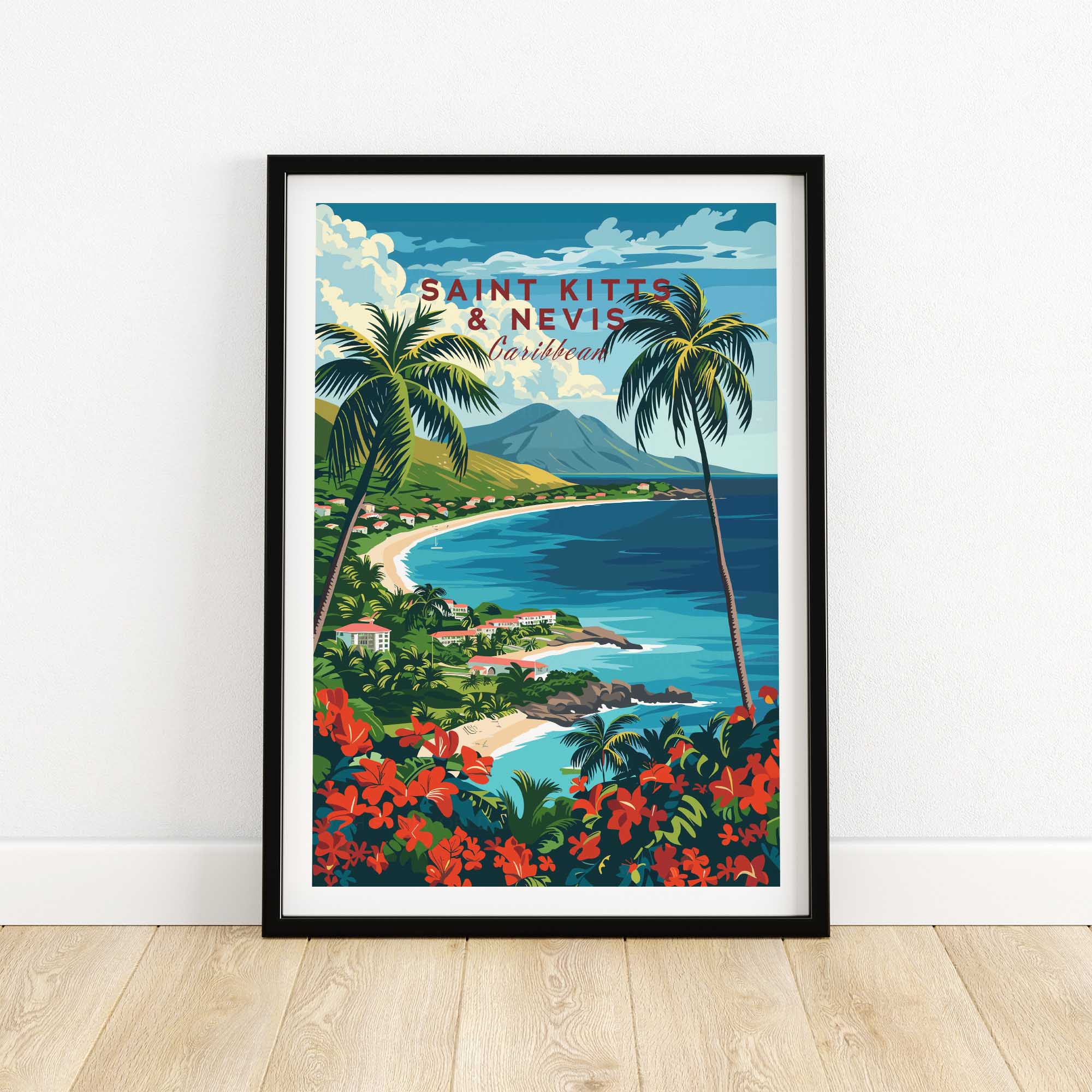 Saint Kitts and Nevis Travel Print-This Art World