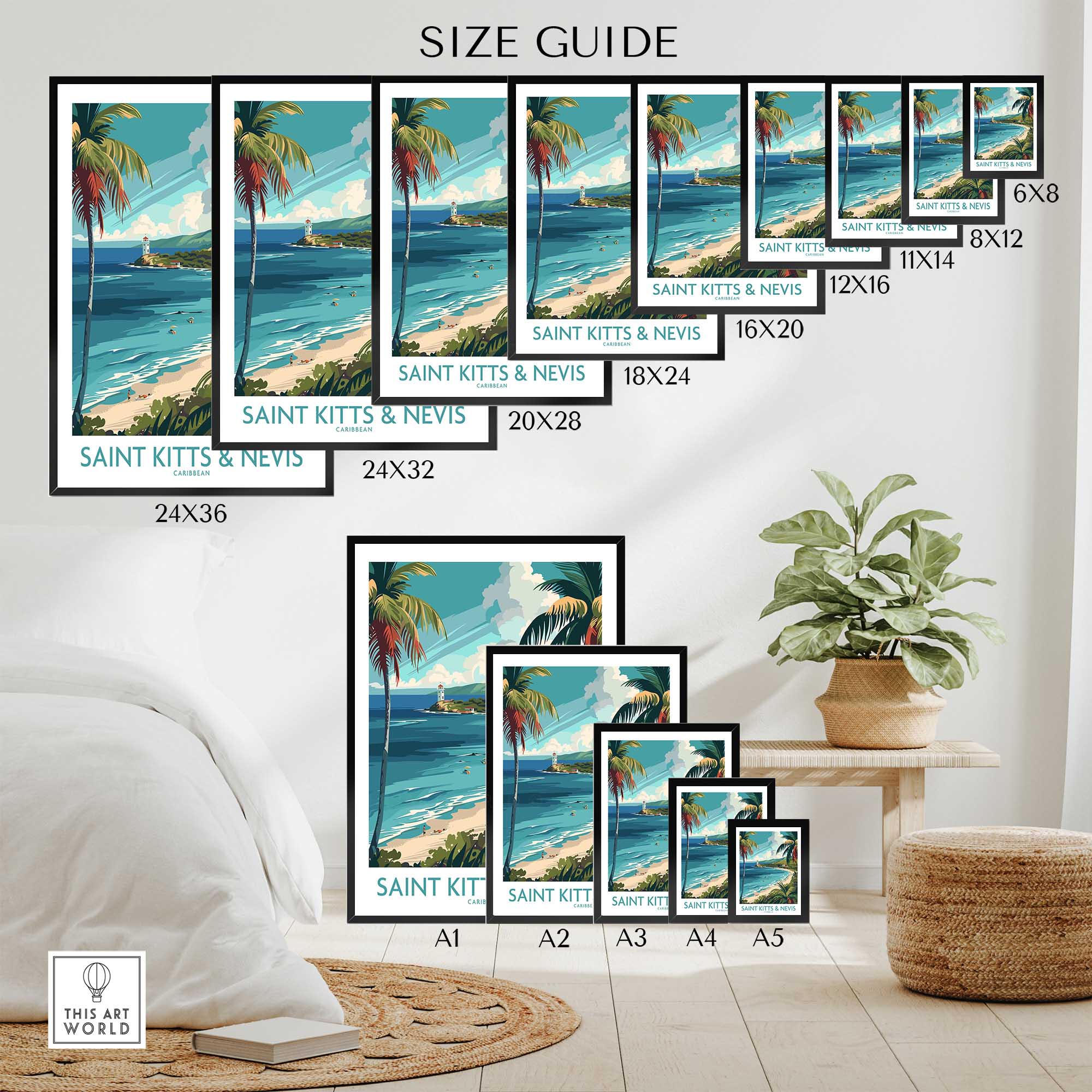 Saint Kitts and Nevis Wall Art Print-This Art World