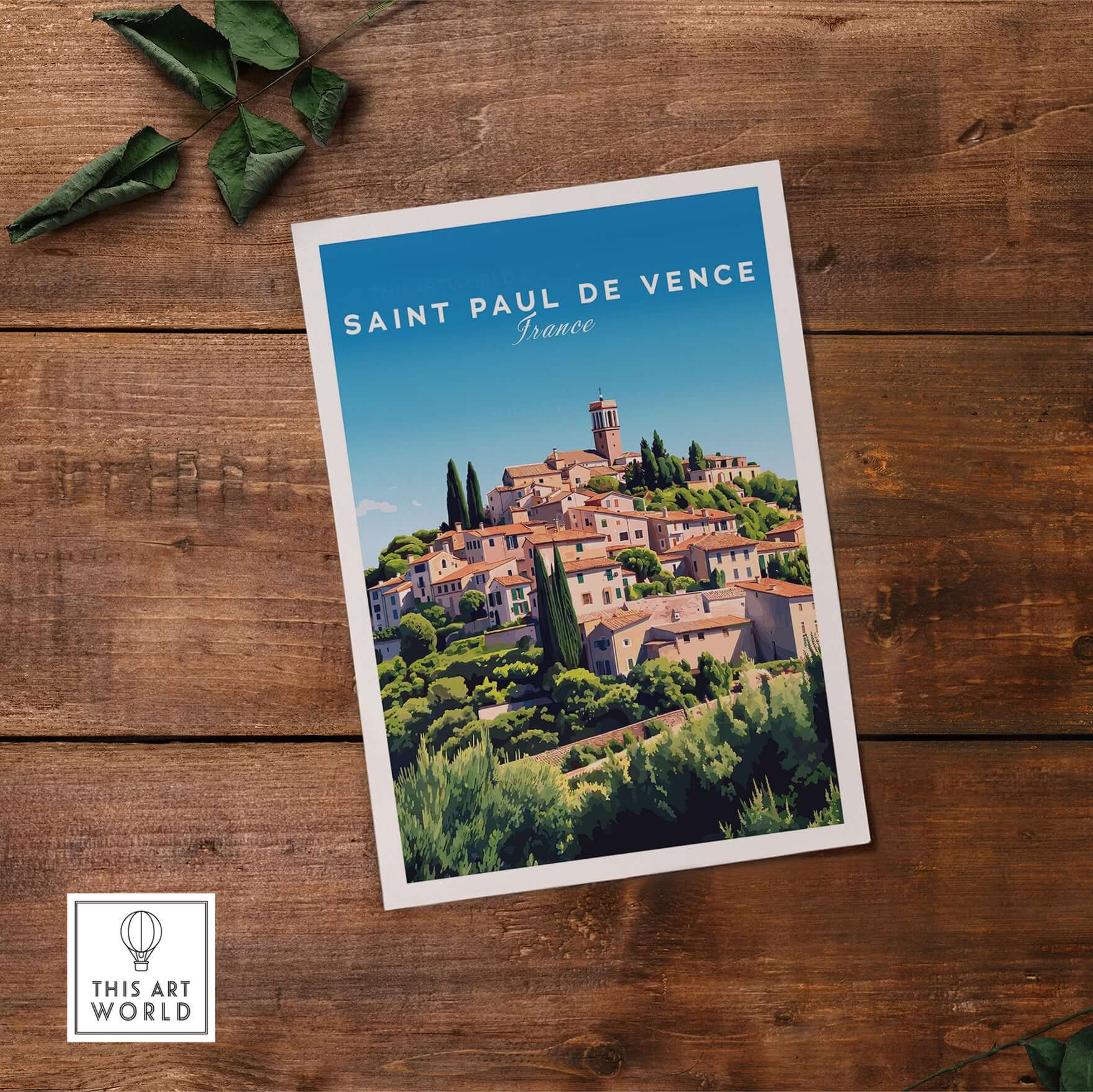 Saint Paul de Vence Print - Provence Village Wall Decor - French Countryside Poster showcasing a charming French village.