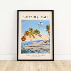 Salvador Dali Dream Caused by the Flight of a Bee Pomegranate Surrealism Art Print Poster Tigers framed print