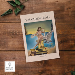 Salvador Dali Leda Atomica 1949 Surrealist Mythology Art Print Swan Poster Nuclear Mysticism on wooden background.