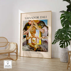 Salvador Dali Madonna Port Lligat 1949 Surrealist Religious Art Print Poster Gala displayed in stylish interior setting.