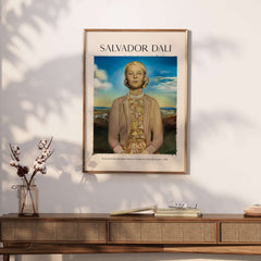 Salvador Dali Portrait Madame Winston Churchill Guest 1958 Surrealist Society Print Poster framed on a wall