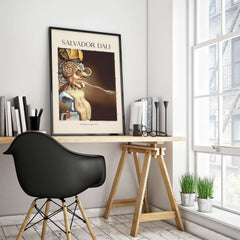 Salvador Dali Portrait of Picasso 1947 Surrealist Art Print Grotesque Poster displayed in a stylish interior.
