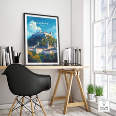 Salzburg Wall Art featuring a stunning view of Salzburg, perfect for home decor and showcasing love for Austria.