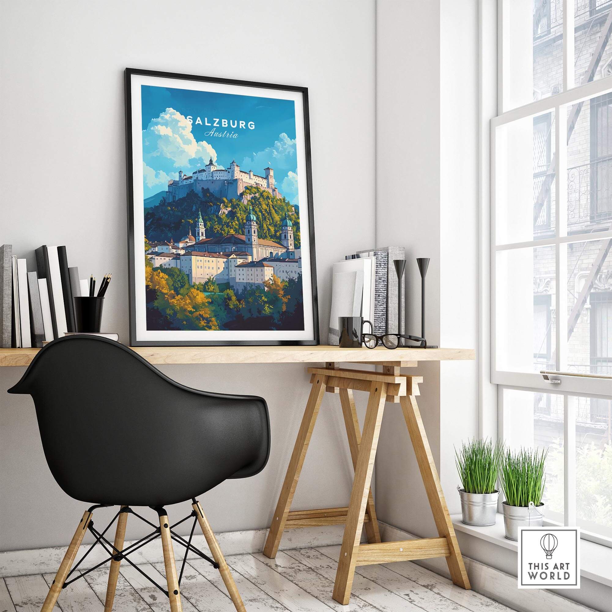 Salzburg Wall Art featuring a stunning view of Salzburg, perfect for home decor and showcasing love for Austria.