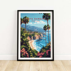 Santa Barbara Travel Print California showcasing scenic coastal views and vibrant landscapes of California.