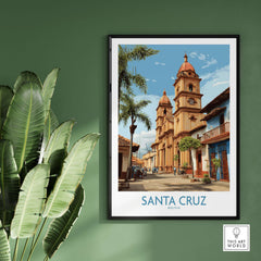 Santa Cruz Bolivia Art Print | Tropical City Poster featuring vibrant street scenes and architecture of Santa Cruz.