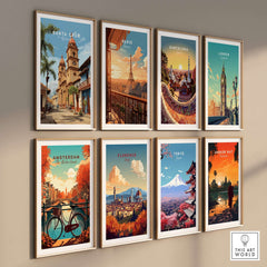 Santa Cruz Poster | Bolivian Travel Wall Art featuring iconic city landscapes and vibrant designs.