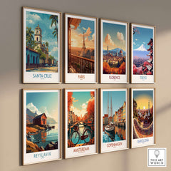 Santa Cruz Bolivia Tropical Street Art Print | Historic Church Poster alongside famous city art prints
