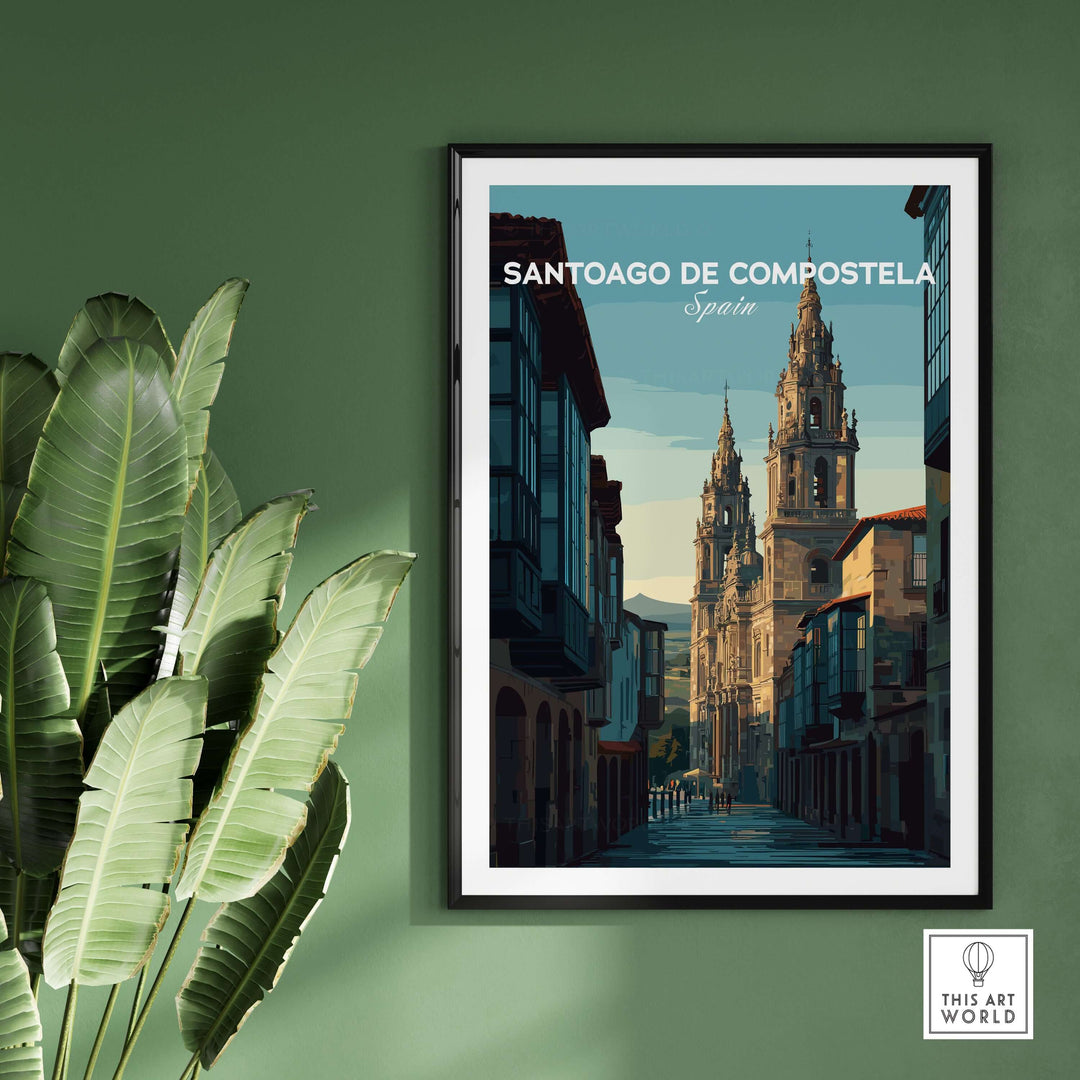 Santiago de Compostela Galician Old Town Architecture Print | Camino Wall Decor