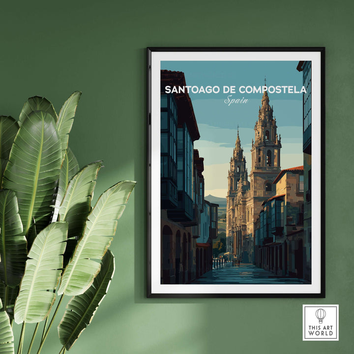 Santiago de Compostela Galician Old Town Architecture Print | Camino Wall Decor