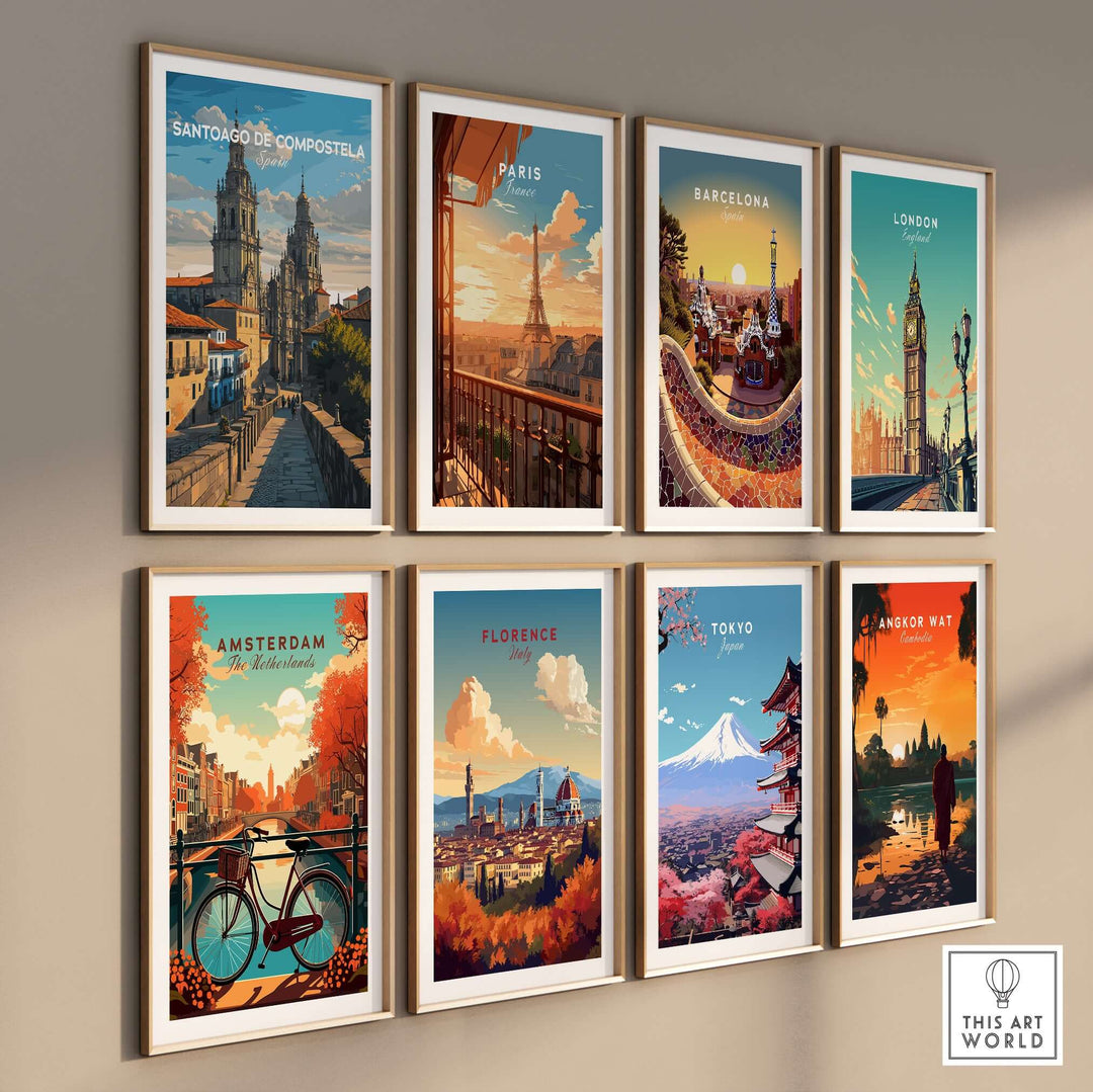 Santiago de Compostela Obradoiro Square View Print | Spanish Religious Art showcased among city art prints.