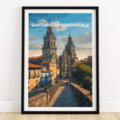 Santiago de Compostela Obradoiro Square View Print | Spanish Religious Art