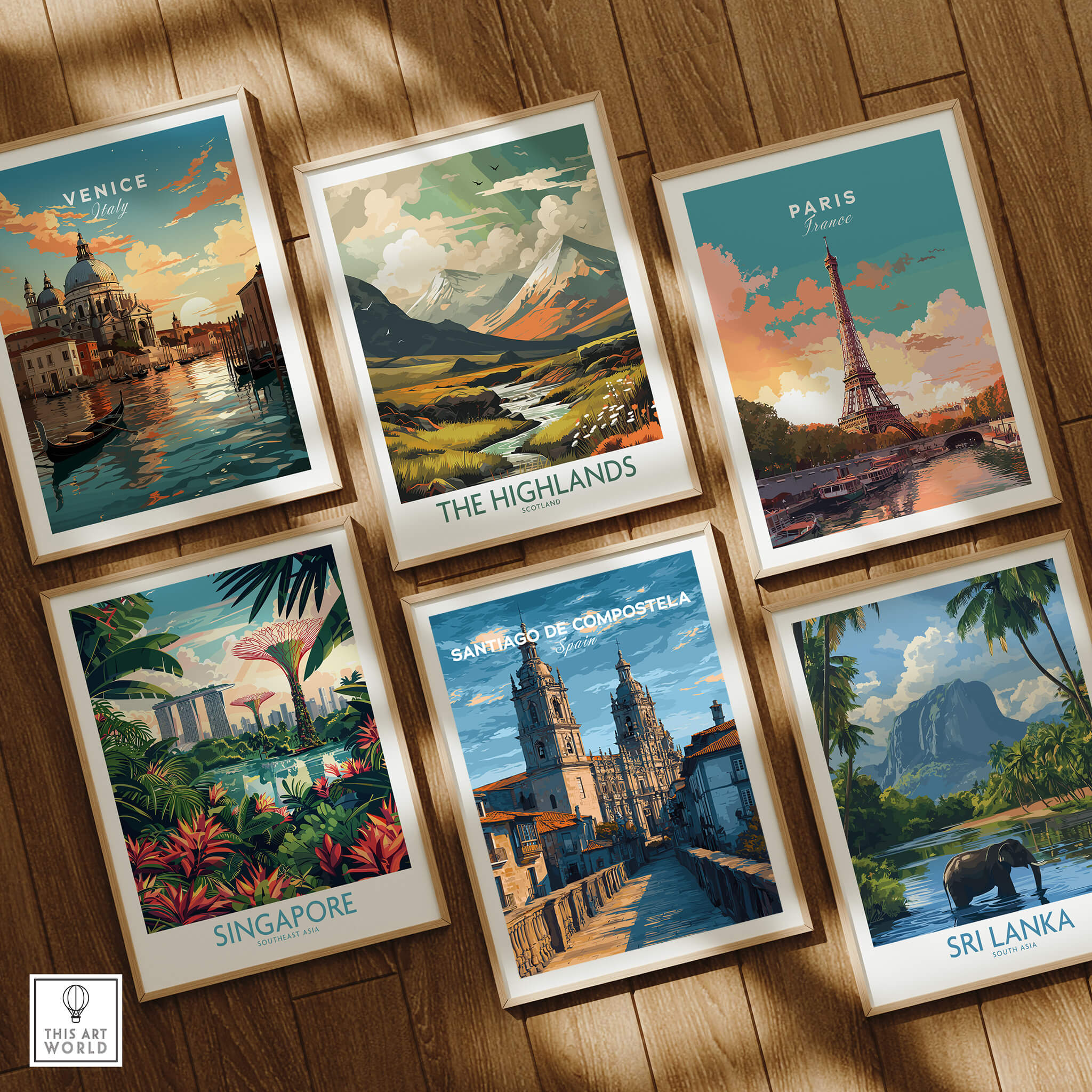 Santiago de Compostela Spain Print | Camino Wall Decor featured in an art collection of travel-themed prints.
