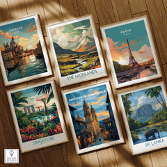 Santiago de Compostela Print | Galician Home Decor showcasing a vibrant collection of travel art prints.