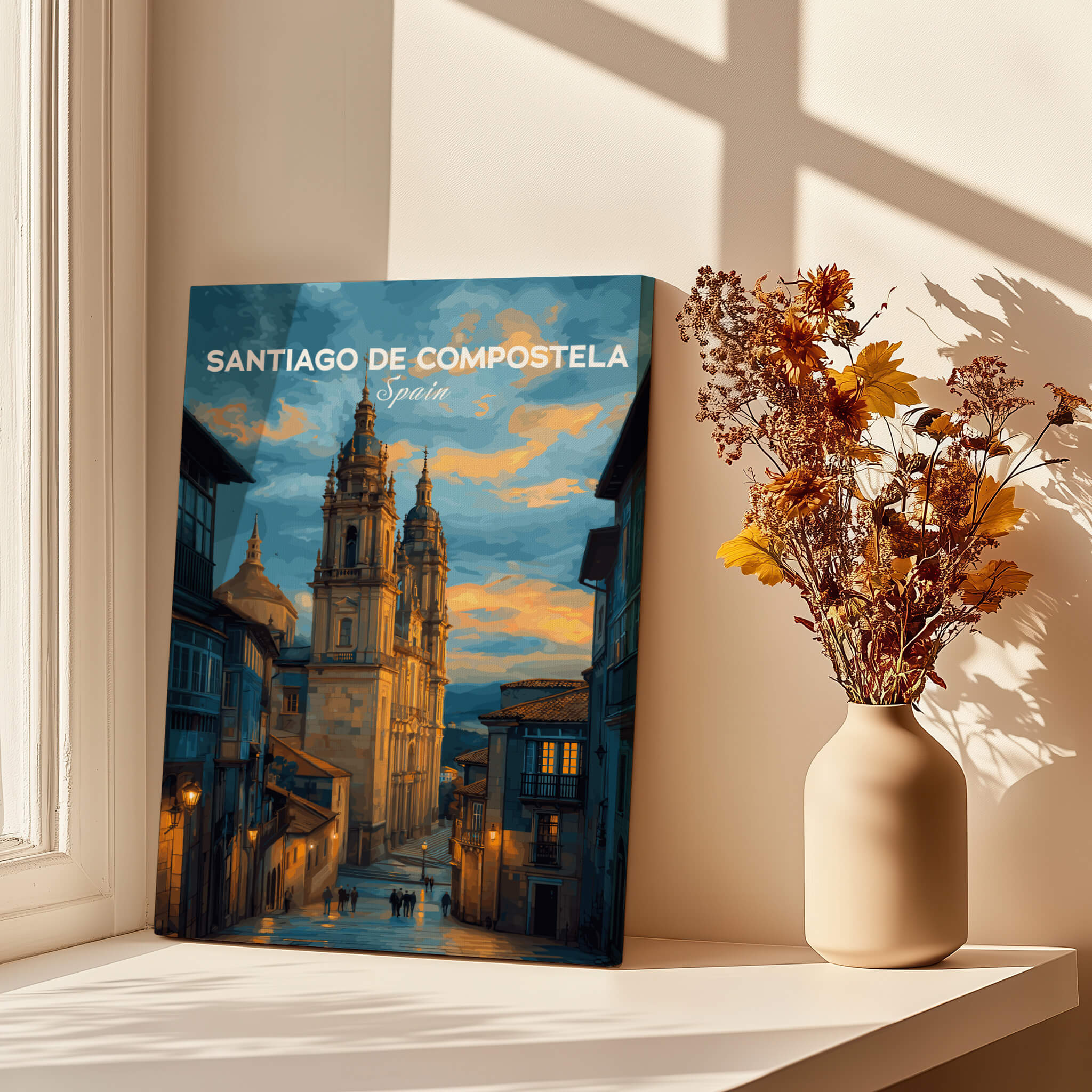 Santiago de Compostela Print | Galician Home Decor showcasing the stunning architecture of Santiago, Spain.