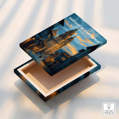 Santiago de Compostela Print | Galician Home Decor on a decorative box highlighting the architectural charm.