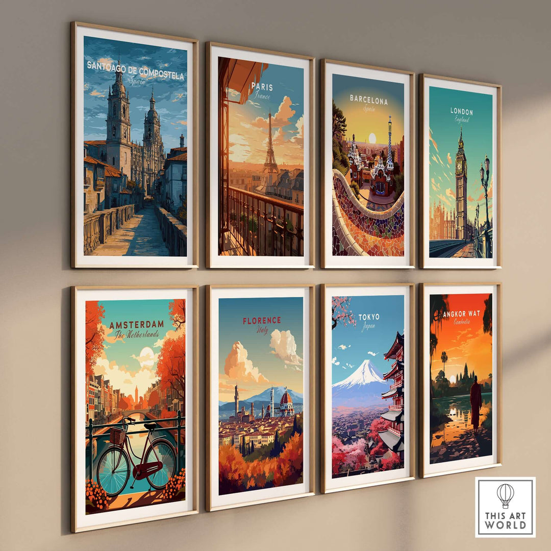 Santiago de Compostela Spain Print | Camino Wall Decor featuring iconic architecture and design.