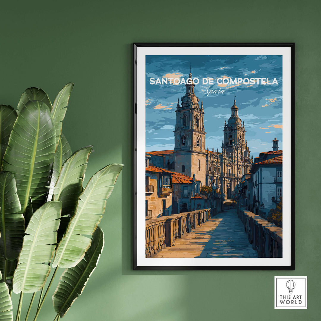 Santiago de Compostela Spain Print | Camino Wall Decor featuring iconic architecture and beautiful scenery.