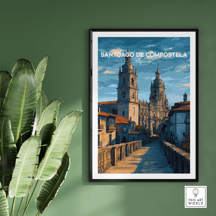 Santiago de Compostela Spain Print | Camino Wall Decor featuring iconic architecture and beautiful scenery.