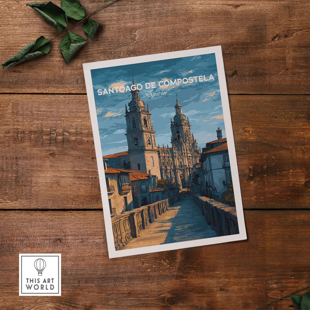 Santiago de Compostela Spain Print | Camino Wall Decor featuring the stunning architecture of Santiago.