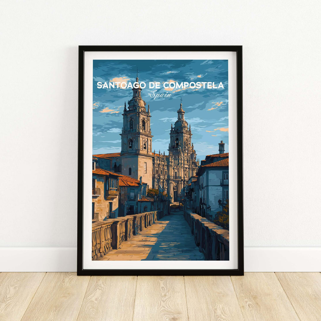 Santiago de Compostela Spain Print | Camino Wall Decor featuring iconic architecture and rich heritage.