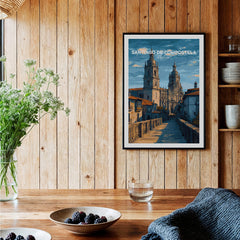 Santiago de Compostela Spain Print | Camino Wall Decor featuring the iconic architecture and scenic beauty.