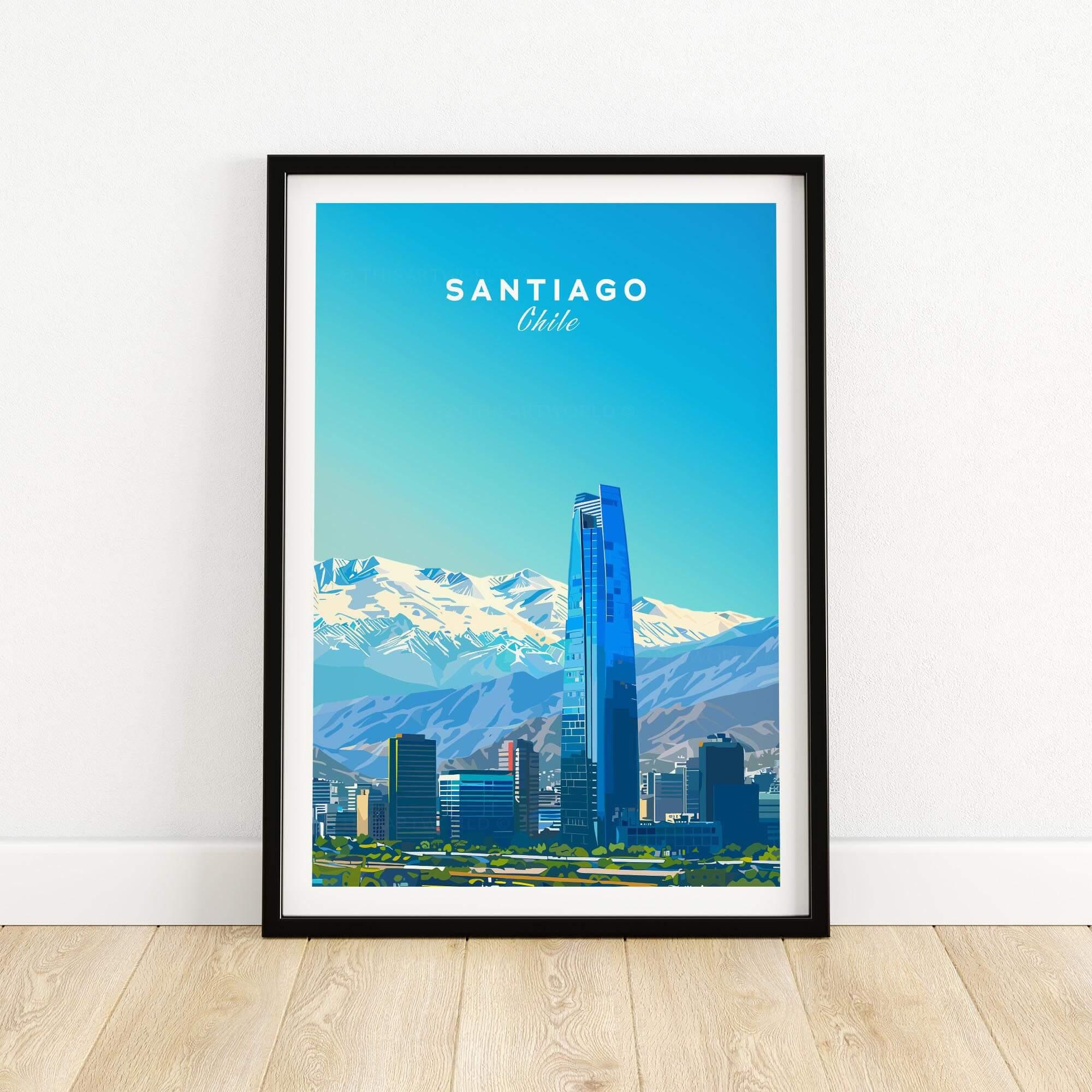 Santiago Travel Poster - Vibrant Chile Art – This Art World