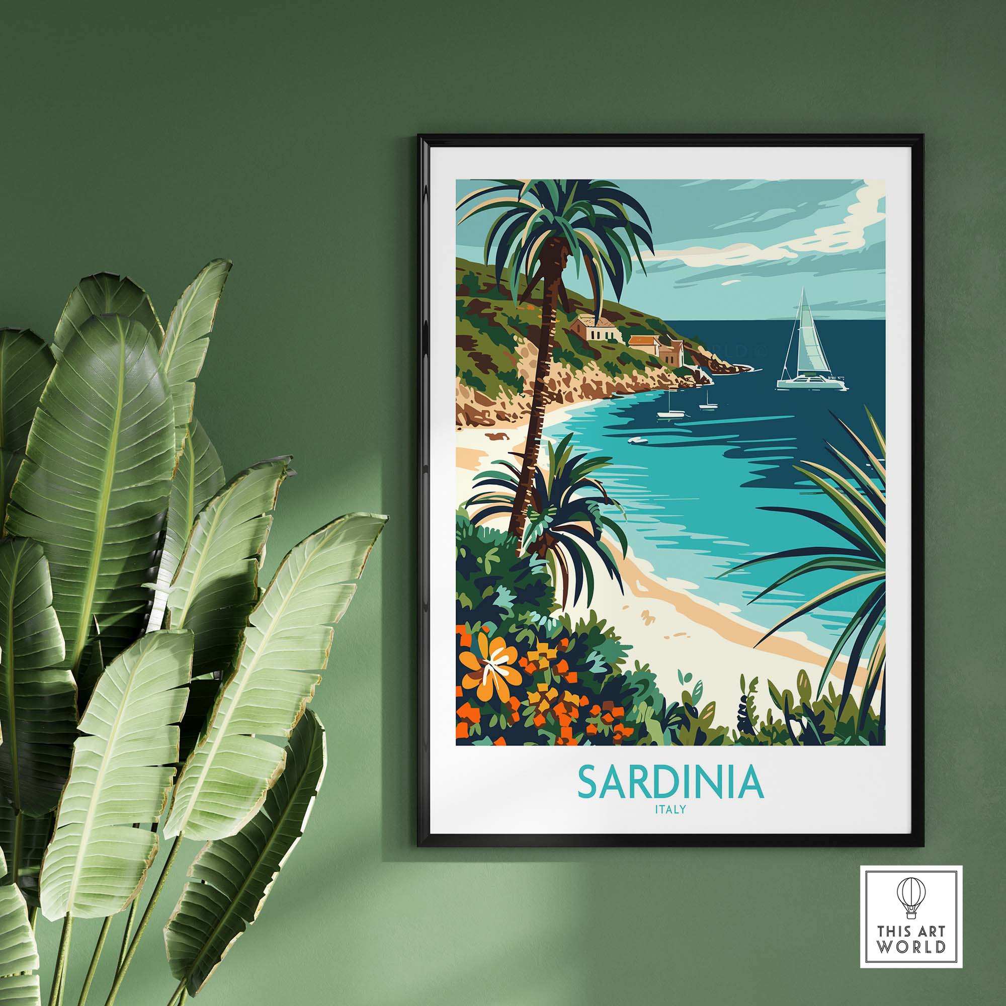 Sardinia Italy Poster - Vibrant Print of Stunning Mediterranean Views