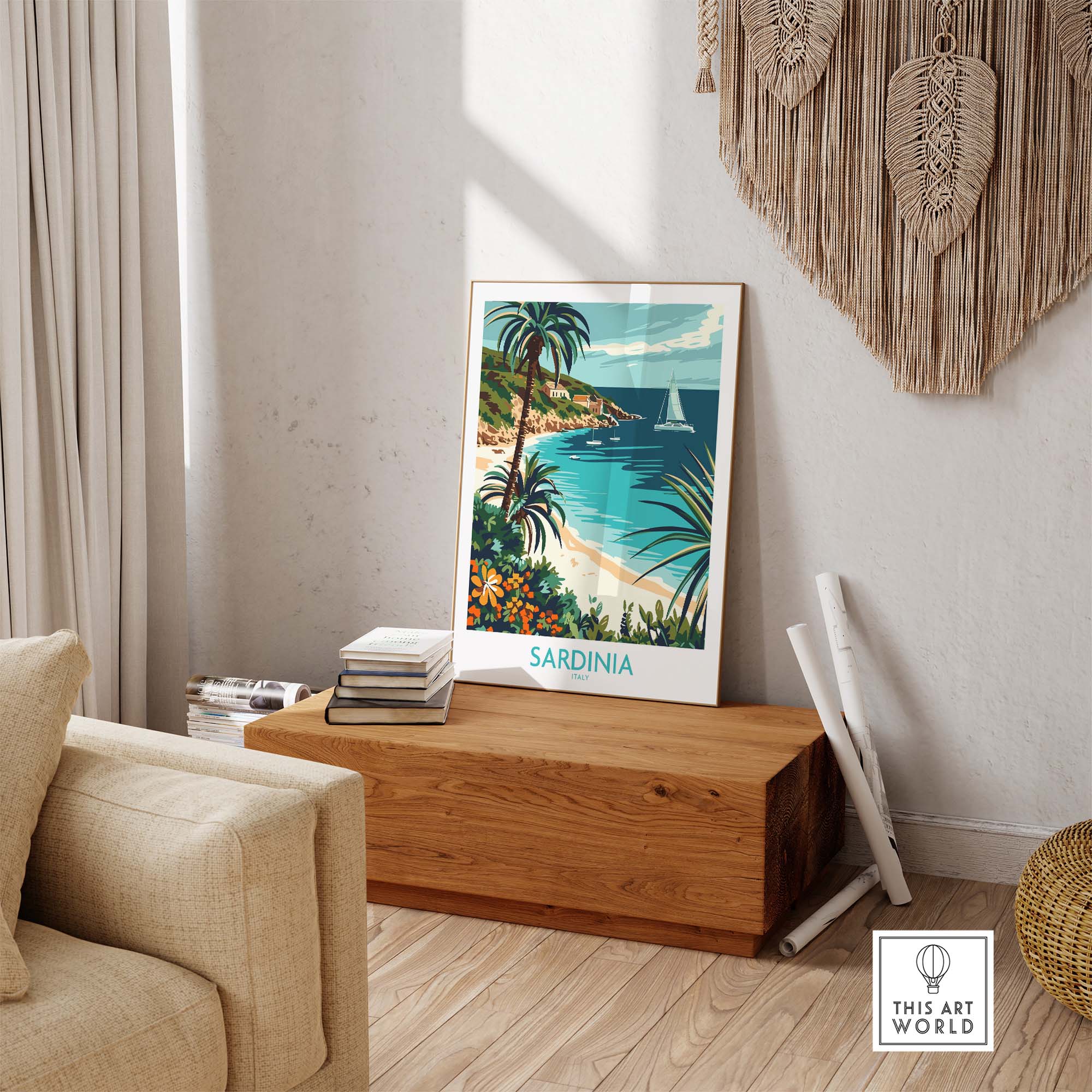 Sardinia Italy Poster - Vibrant Print of Stunning Mediterranean Views