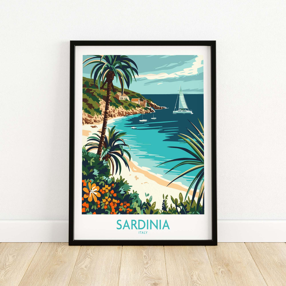 Sardinia Italy Poster - Vibrant Print of Stunning Mediterranean Views