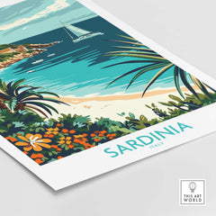 Sardinia Italy Poster - Vibrant Print of Stunning Mediterranean Views