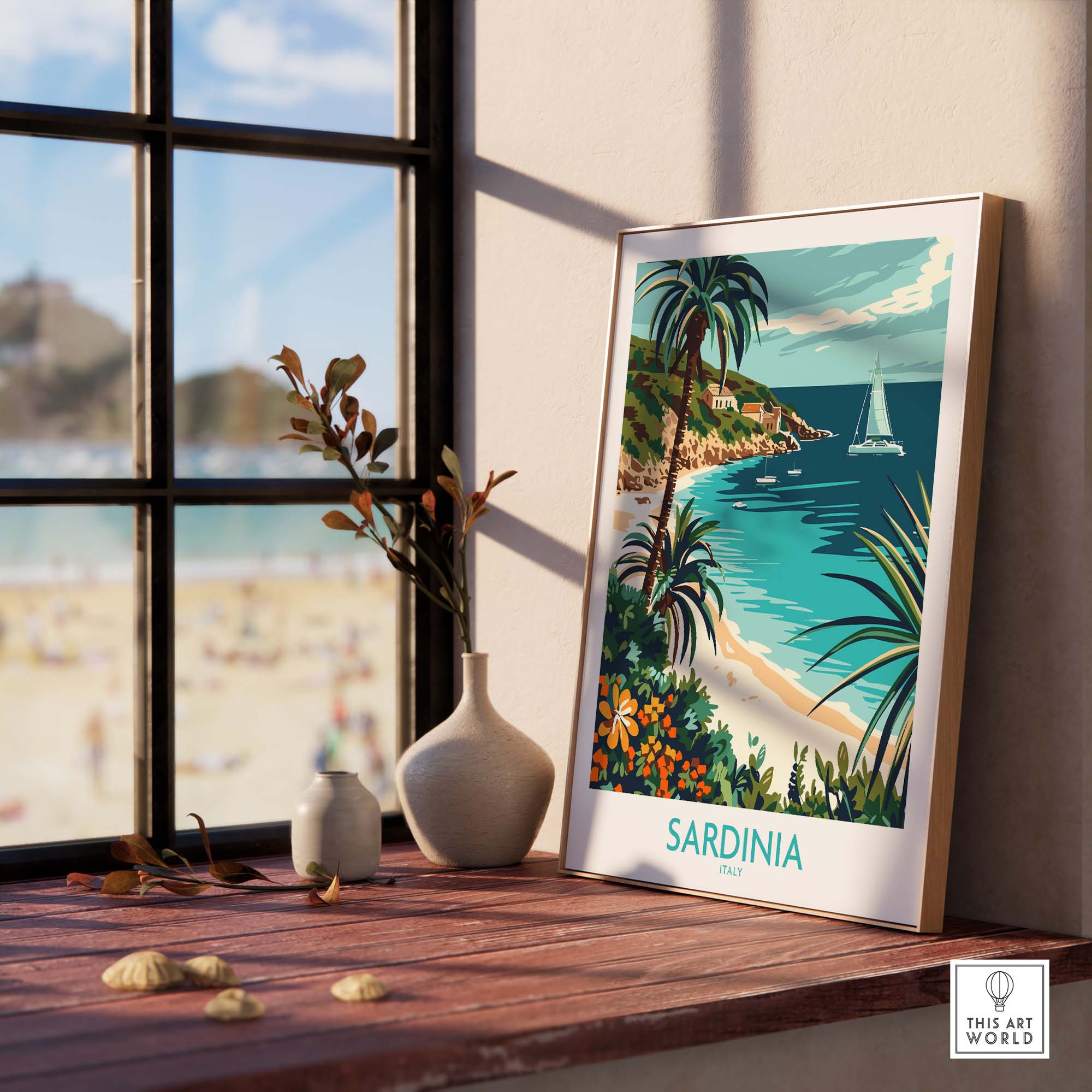 Sardinia Italy Poster - Vibrant Print of Stunning Mediterranean Views