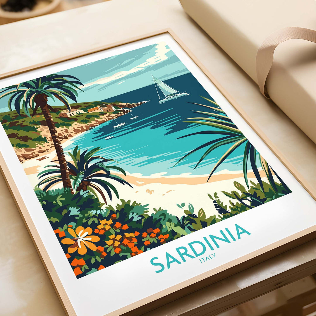 Sardinia Italy Poster - Vibrant Print of Stunning Mediterranean Views