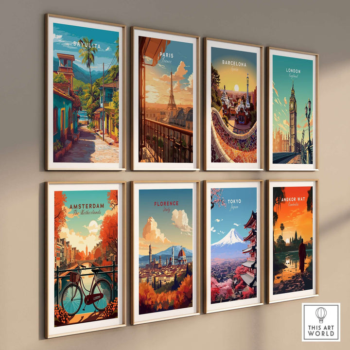 Sayulita Poster | Mexican Travel Wall Art collection featuring vibrant travel destinations.