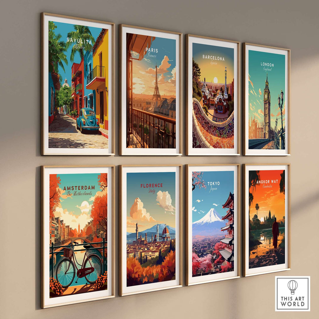 Sayulita Print | Mexican Town Wall Decor featuring vibrant street scenes and colorful prints from around the world.